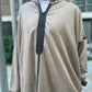 Beige fleece hooded thobe djaleba