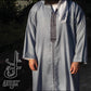 Silver Blue Moroccan Premium Hooded Djaleba