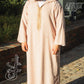 Pink-beige Moroccan Premium Hooded Djaleba