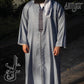 Silver Blue Moroccan Premium Hooded Djaleba